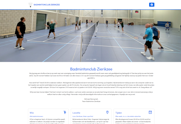 Screenshot Badmintonclub Zierikzee