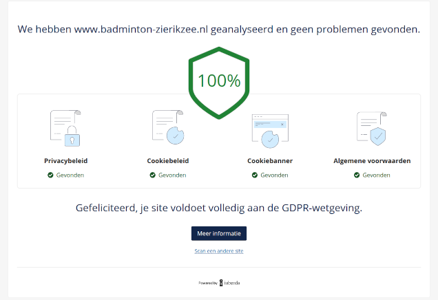 Screenshot Badmintonclub Zierikzee