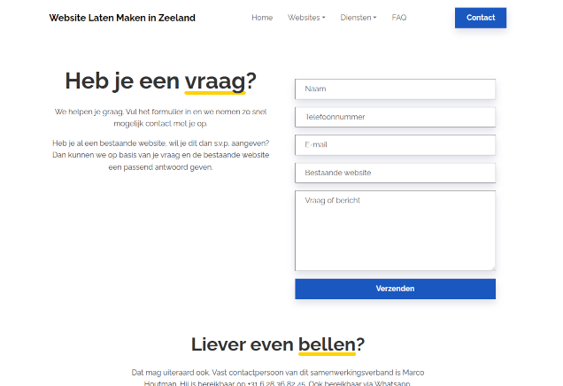 Screenshot Website Laten Maken in Zeeland