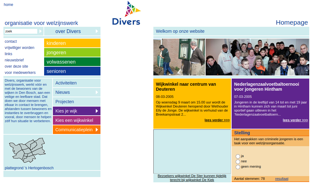 Screenshot Website Stichting Divers