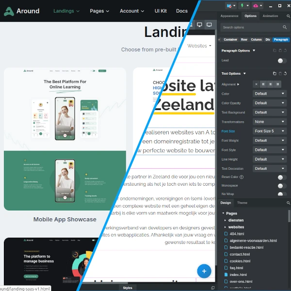 Blogitem Bootstrap Studio vs. (Bootstrap) Theme