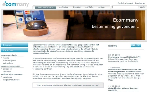 Screenshot Ecommany.com - Diverse projecten
